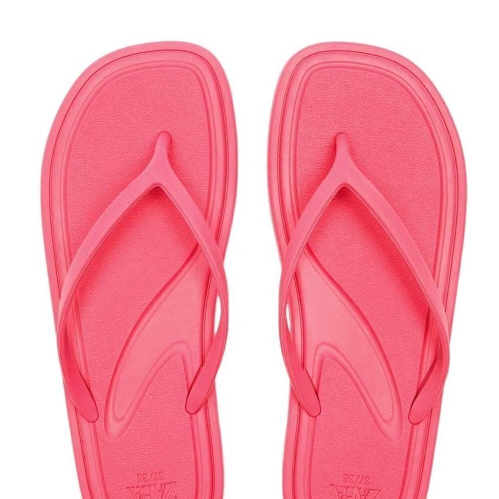 ZARA FLAT RUBBERISED SANDALS Pink SIZE 6.5 | 3670/110 S1 - Picture 4 of 7
